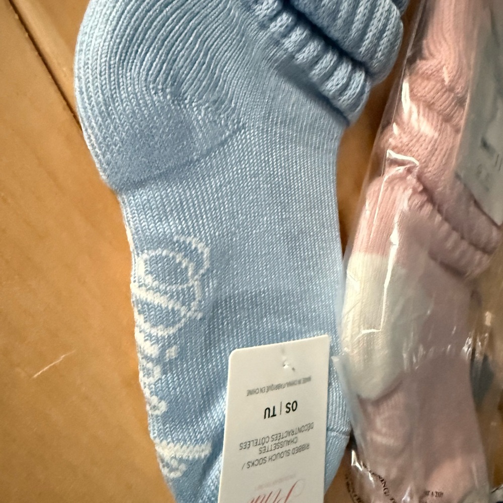 1 Pair- ONLY —BLUE Victoria's Secret PINK Slouch Socks- - Picture 3 of 11